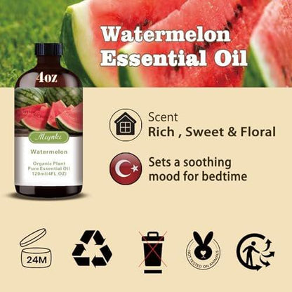 Wassermelone Duftöl – Wassermelone Duftöl für Diffuser, Luftbefeuchter, DIY Kerzen, Seife, Frischer Duft, Sommer, Geschenkfertig – MLYNKL Wassermelone Öle (130 ml / 4,33 fl oz)