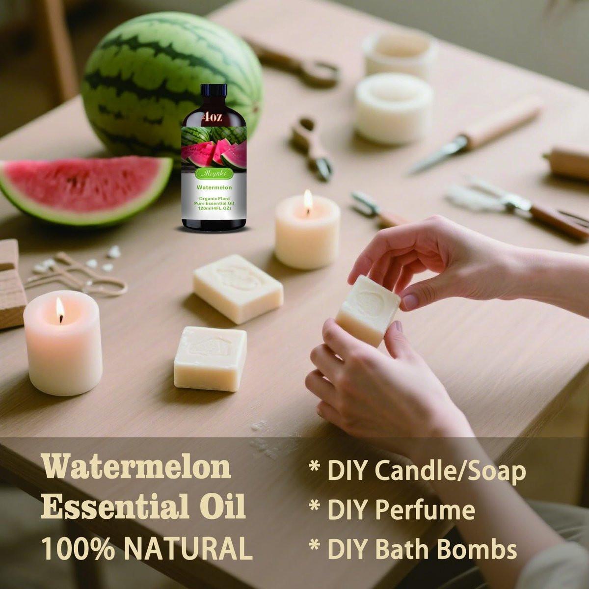 Wassermelone Duftöl – Wassermelone Duftöl für Diffuser, Luftbefeuchter, DIY Kerzen, Seife, Frischer Duft, Sommer, Geschenkfertig – MLYNKL Wassermelone Öle (130 ml / 4,33 fl oz)