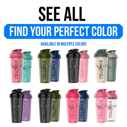 VELOMIX 2er-Pack 28 oz Proteinshaker-Flaschen für Proteinshakes - 2x Drahtschneebesen | Auslaufsichere Shaker-Becher für Proteinmischungen (Pink/Türkis)