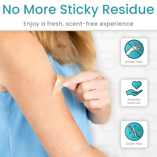 ViveCare Medizinische Kleberückstandsentferner-Tücher für die Haut (50er-Pack) – Sanfte Kleberentferner-Pads – Ostomie- und Stoma-Kleberentfernungstücher & Reiniger – Klebebarriere