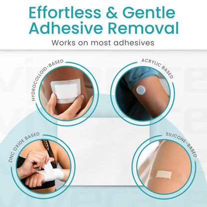 ViveCare Medizinische Kleberückstandsentferner-Tücher für die Haut (50er-Pack) – Sanfte Kleberentferner-Pads – Ostomie- und Stoma-Kleberentfernungstücher & Reiniger – Klebebarriere