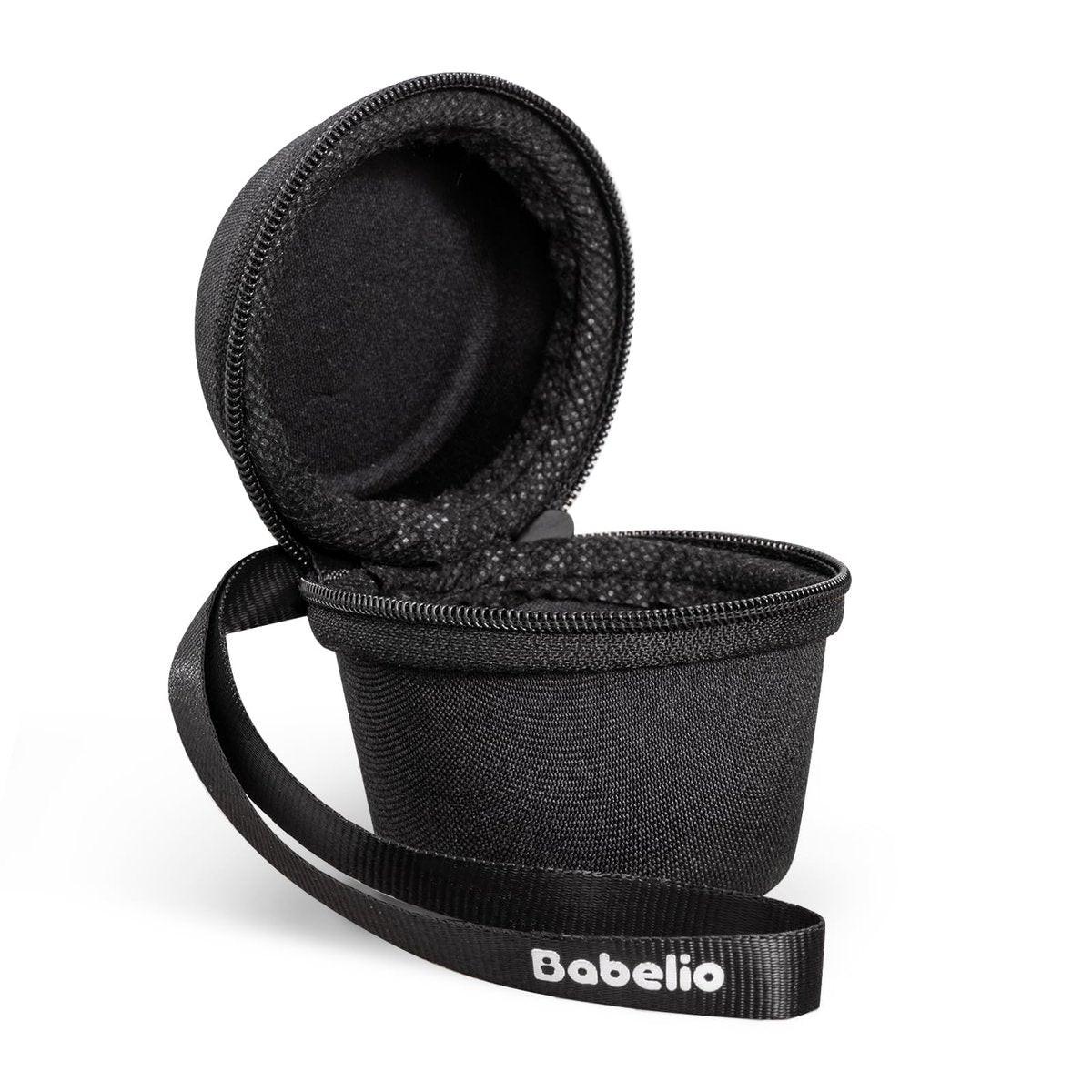 Babelio Tragbare Reisehülle für Babelio Pocket Mini Weißes Rauschgerät, Doppelstich-Reißverschluss - Perfekt für Reisen (NUR HÜLLE - Textil Schwarz)