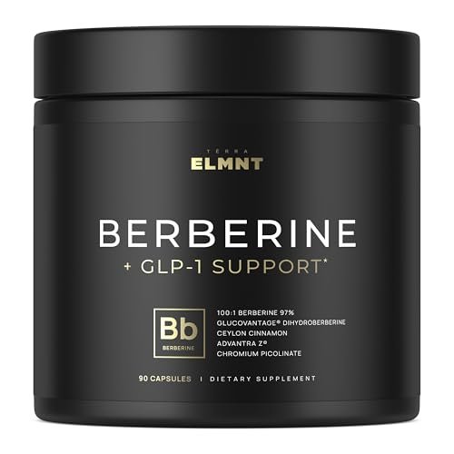 Super GLP-1 Berberine Weight Loss Supplement mit Dihydroberberin, Ceylon-Zimt, Grüntee, Chrompicolinat – Ultra-hohe Potenz 100:1 Berberin natürliches GLP1 für Gewichtsverlust Pillen für Frauen