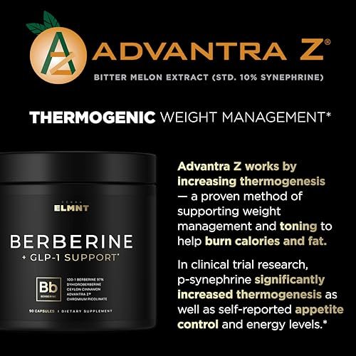 Super GLP-1 Berberine Weight Loss Supplement mit Dihydroberberin, Ceylon-Zimt, Grüntee, Chrompicolinat – Ultra-hohe Potenz 100:1 Berberin natürliches GLP1 für Gewichtsverlust Pillen für Frauen