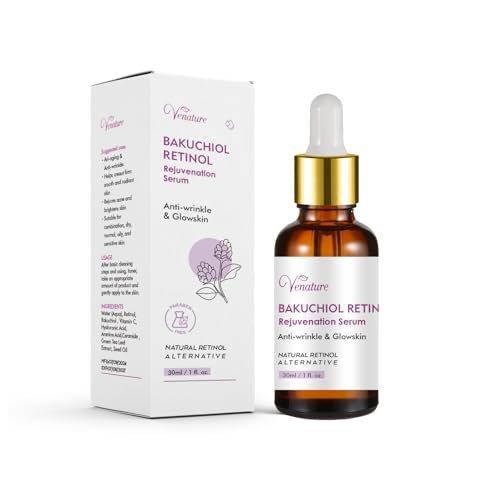 Venature Bakuchiol Retinol Verjüngerungsserum – 2025 Bestes Retinol-Serum gegen Falten mit Bakuchiol, koreanische Hautpflege, 30 ml
