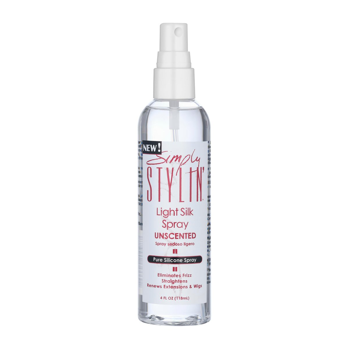 Simply Stylin' Light Silk Spray UNSCENTED – 4 Fl Oz, Klar