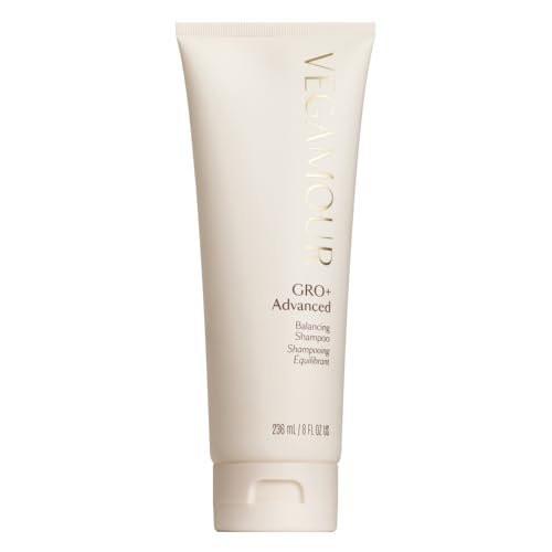 VEGAMOUR GRO+ Advanced Balancing Shampoo – Sanftes Peeling, Reinigung & Entfernung von Rückständen bei starken Anzeichen von Haarausfall – Farbsicher, Vegan, Tierversuchsfrei (237 ml)