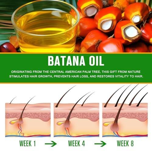 100% Reines Batana-Öl für Haarwachstum – Feuchtigkeit für Haar & Kopfhaut – Rohes Batana aus Honduras – Fortschrittliches Essenzielles Batana-Öl – Premium-Therapeutische Qualität – 60 ml