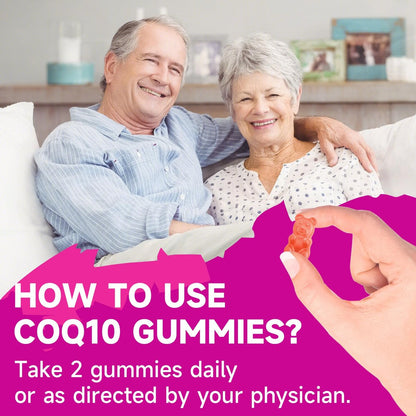 2er-Pack CoQ10 Gummis 250 mg mit Omega-3, Vitamin B3, Zink & Magnesium – Hochdosiertes Coenzym Q10 für Herzgesundheit, Zellenergie & Antioxidantien – 120 Stück