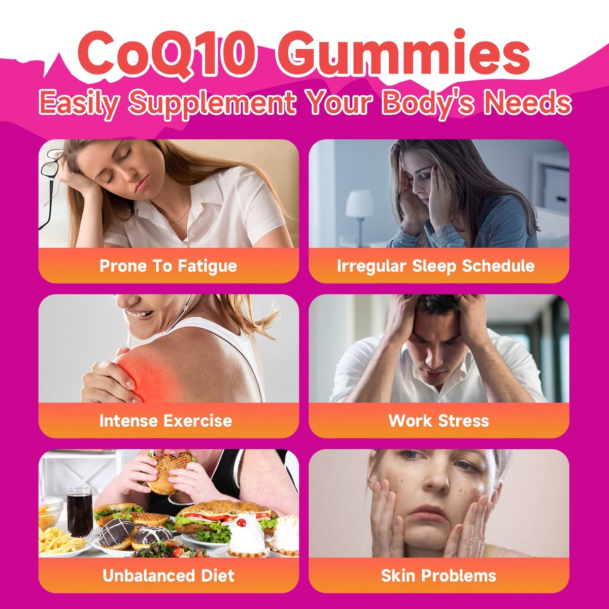 2er-Pack CoQ10 Gummis 250 mg mit Omega-3, Vitamin B3, Zink & Magnesium – Hochdosiertes Coenzym Q10 für Herzgesundheit, Zellenergie & Antioxidantien – 120 Stück
