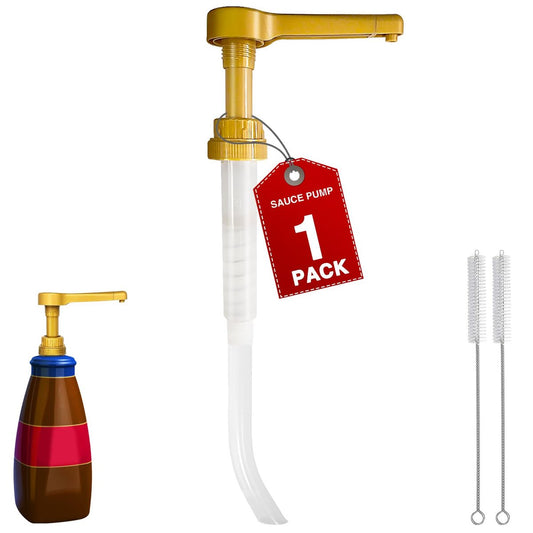1er Pack Goldener Soßenpumpenspender für 64 oz Schokoladen- und Karamellsoßenflaschen, wiederverwendbarer großer 15CC Siruppumpen für Vanille-Mokka-Saucen