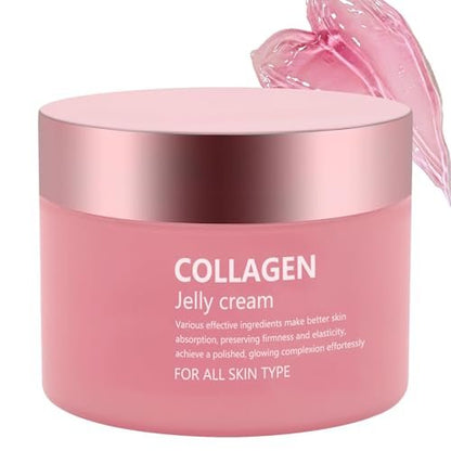 SOYUB Collagen Jelly Cream – Niacinamid & gefriergetrocknetes hydrolysiertes Kollagen – Für Elastizität, Feuchtigkeit, Reduzierung von feinen Linien & fahler Haut – Koreanische Glasglanz-Haut – Geeignet für alle Hauttypen (100 ml)