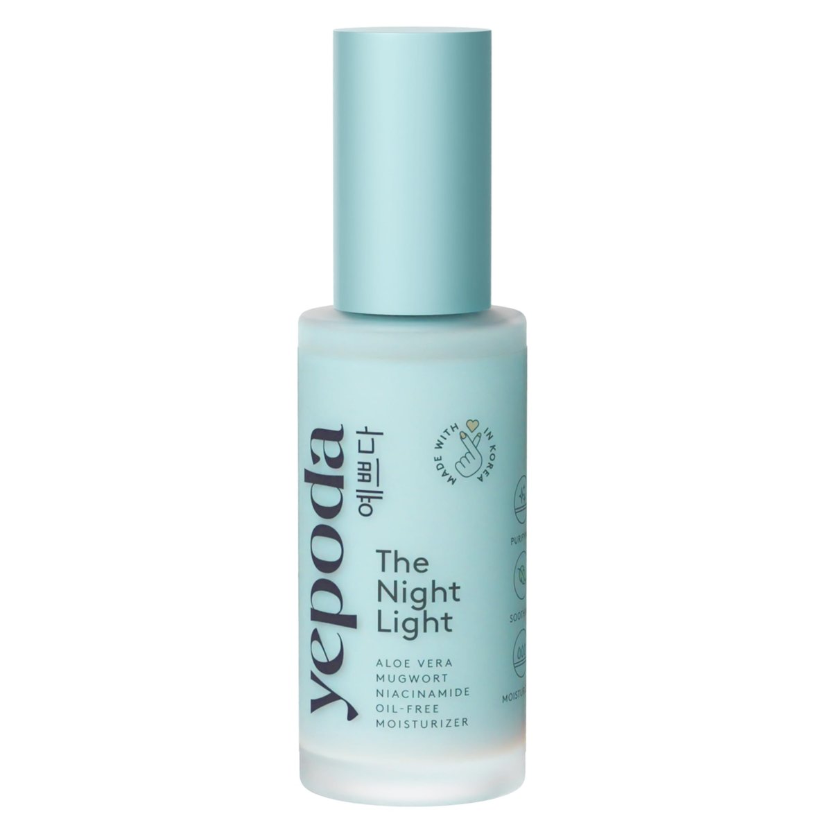 Yepoda The Night Light – Ölfreie, beruhigende & klärende Nachtfeuchtigkeitscreme mit Aloe Vera, Beifuß & Niacinamid, hydratisierende vegane koreanische Gesichtsfeuchtigkeitscreme für alle Hauttypen, 50 ml