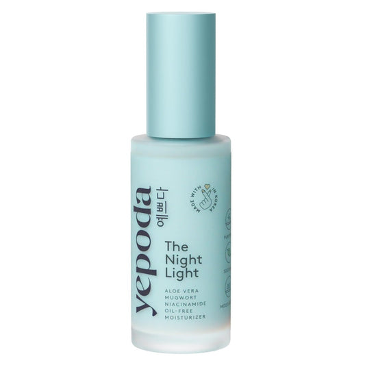 Yepoda The Night Light – Ölfreie, beruhigende & klärende Nachtfeuchtigkeitscreme mit Aloe Vera, Beifuß & Niacinamid, hydratisierende vegane koreanische Gesichtsfeuchtigkeitscreme für alle Hauttypen, 50 ml