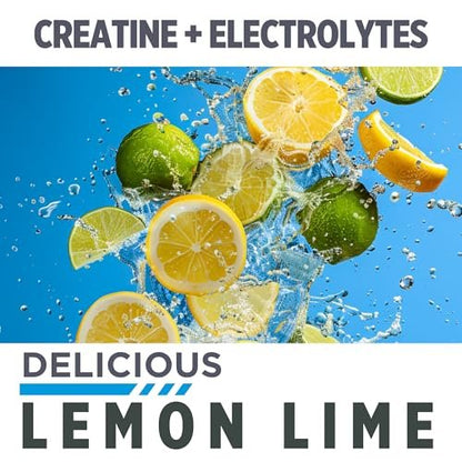 CON-CRET Kreatin HCl + Hydration | Elektrolyt-Pulver-Dose | Lemon Lime | Zuckerfreie Elektrolyte | Rehydrationsformel mit Kalium, Natrium, Zink, Magnesium zur Hydratation & Erholung (40 Portionen)