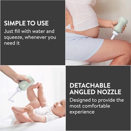 Cynpel Periflaschen-Set – Tragbares Bidet für unterwegs – Perineal-Waschflasche für die Zeit nach der Geburt – Grau