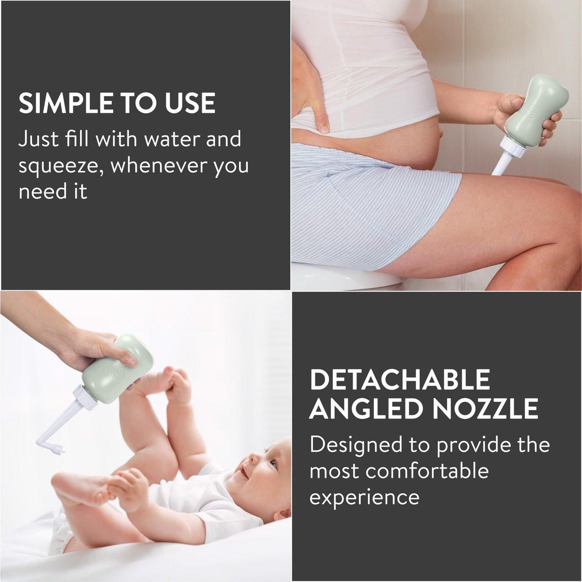 Cynpel Periflaschen-Set – Tragbares Bidet für unterwegs – Perineal-Waschflasche für die Zeit nach der Geburt – Grau