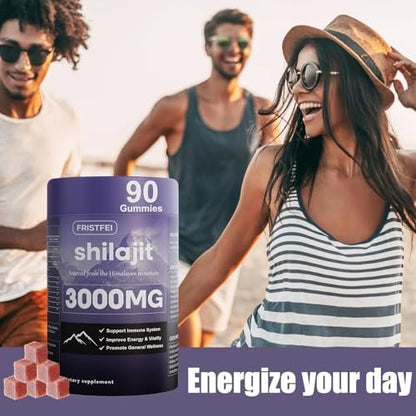 Reine Himalaya Shilajit Gummis für Männer & Frauen – 100% natürlich & bio | 85+ Spurenelemente & Fulvinsäure | 90 Stück | Einzeln verpackt