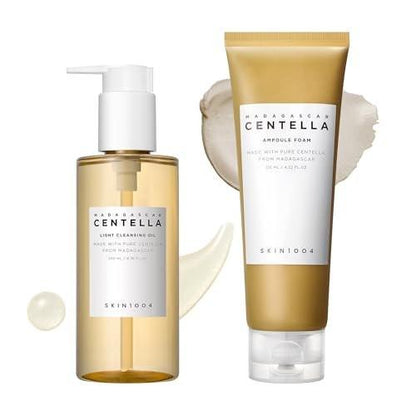 SKIN1004 Centella Doppel-Reinigungsset: Reinigungsöl 200ml & Ampoule Schaumreiniger 125ml – Sanfte koreanische Gesichtsreinigung mit Madagaskar Centella
