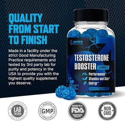 Testosteron-Booster Gummibärchen für Männer – Natürliche Unterstützung für Energie, Kraft und Ausdauer mit 60 Stück