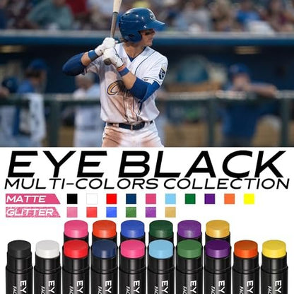 CCbeauty 12er-Pack Schwarzer Augenstift für Baseball, Football, Softball & Lacrosse – Anti-Glare, wasserfest, hochpigmentiert