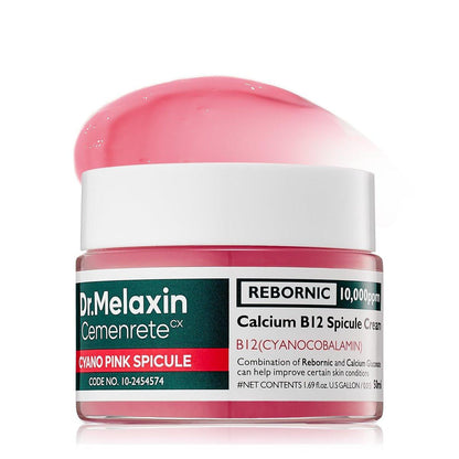 Dr.Melaxin Cyano Pink Spicule Creme mit Calcium & Vitamin B12, Spicule Behandlung für Augenringe & feine Linien, Niacinamid für Feuchtigkeit & Festigkeit, 50 ml