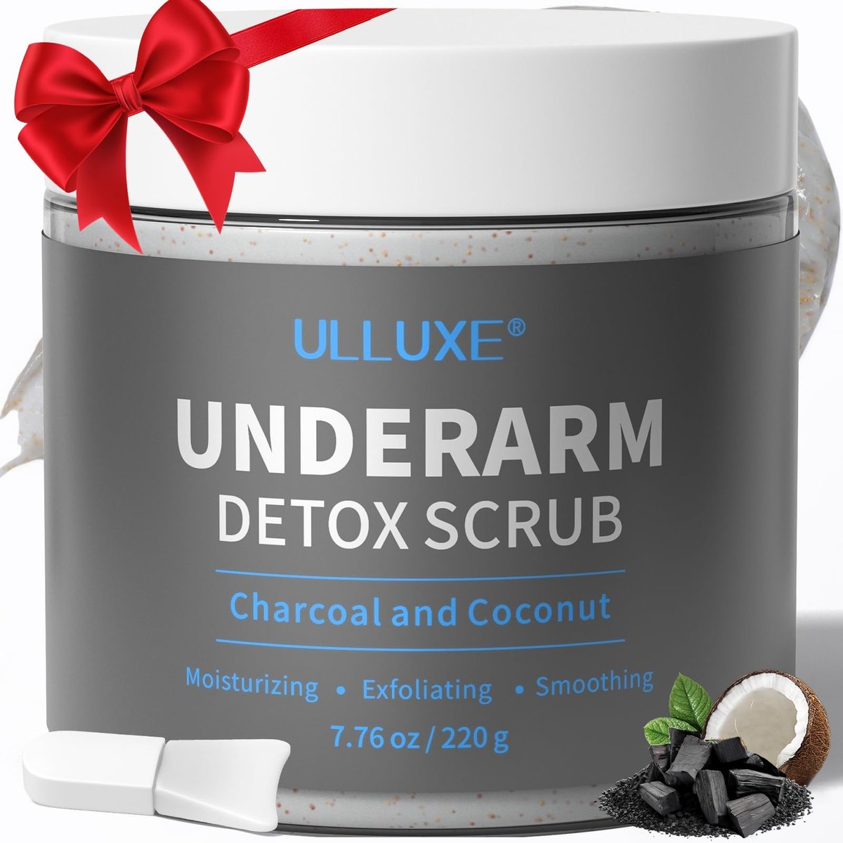 Charcoal Underarm Detox Scrub – Achselentgiftungspeeling gegen Geruch, dunkle Achseln & Pickel, aufhellend für Achseln, Bikinizone & Innenseiten der Oberschenkel, natürliches Deodorant-Peeling für Frauen & Männer