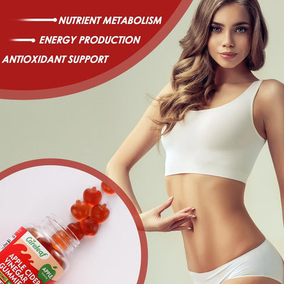 careleaf Apfelessig Gummibärchen - Stoffwechsel Gummis mit 1000mg ACV & Vitamin B6 B12, ACV Gummis für Stoffwechsel, Verdauung, Entgiftung, Darm- & Immunsystem, 60 Stück