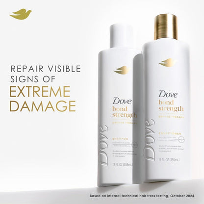 Dove Bond Strength Shampoo & Conditioner Set + Haarserum – Reparatur-Set für geschädigtes und krauses Haar (3-teilig)