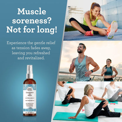 GuruNanda Magnesiumöl-Spray (60 ml) – Topisches Magnesiumspray mit natürlichen ätherischen Ölen und Aloe Vera für Muskelkater und Entspannung, tierversuchsfrei