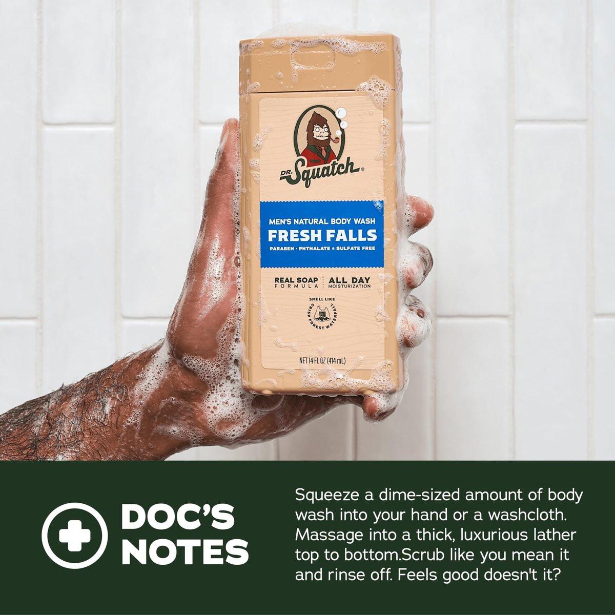 Dr. Squatch Herren Duschgel mit pflegenden, natürlichen Inhaltsstoffen | Ohne Parabene, Phthalate, Sulfate | Den ganzen Tag Feuchtigkeit | Langanhaltender Duft | Pine Tar & Fresh Falls (14 oz, 2er-Pack)