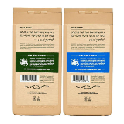 Dr. Squatch Herren Duschgel mit pflegenden, natürlichen Inhaltsstoffen | Ohne Parabene, Phthalate, Sulfate | Den ganzen Tag Feuchtigkeit | Langanhaltender Duft | Pine Tar & Fresh Falls (14 oz, 2er-Pack)