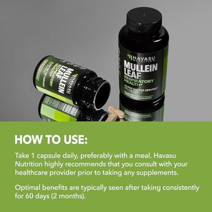 Mulleinblatt-Kapseln für die Atemwegsgesundheit – 500 mg Mullein-Extrakt zur Unterstützung der Lungenfunktion und des Immunsystems – 30 Kapseln – Vegan, Nicht-GMO – Pflanzliches Nahrungsergänzungsmittel für das tägliche Wohlbefinden – 1-Monats-Vorrat