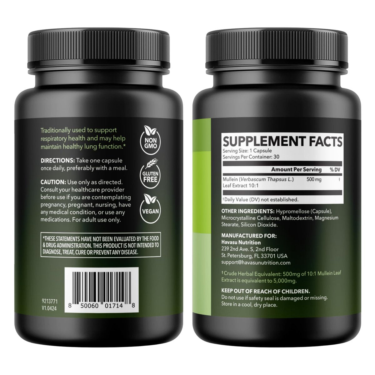 Mulleinblatt-Kapseln für die Atemwegsgesundheit – 500 mg Mullein-Extrakt zur Unterstützung der Lungenfunktion und des Immunsystems – 30 Kapseln – Vegan, Nicht-GMO – Pflanzliches Nahrungsergänzungsmittel für das tägliche Wohlbefinden – 1-Monats-Vorrat
