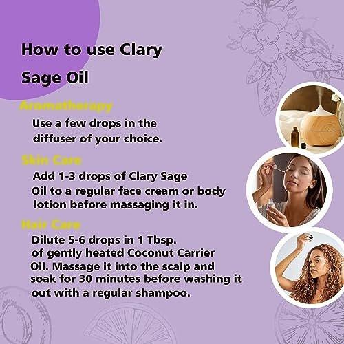 GM Gumili Clary-Salbei Ätherisches Öl 30 ml – 100% rein & unverdünnt für Diffuser, Haut, Massage, DIY