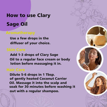 GM Gumili Clary-Salbei Ätherisches Öl 30 ml – 100% rein & unverdünnt für Diffuser, Haut, Massage, DIY