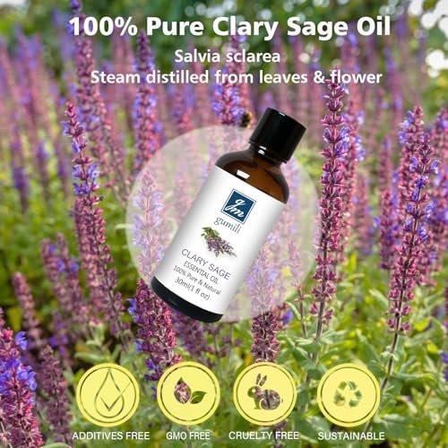 GM Gumili Clary-Salbei Ätherisches Öl 30 ml – 100% rein & unverdünnt für Diffuser, Haut, Massage, DIY