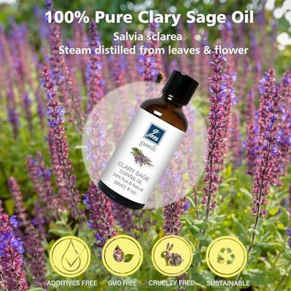 GM Gumili Clary-Salbei Ätherisches Öl 30 ml – 100% rein & unverdünnt für Diffuser, Haut, Massage, DIY
