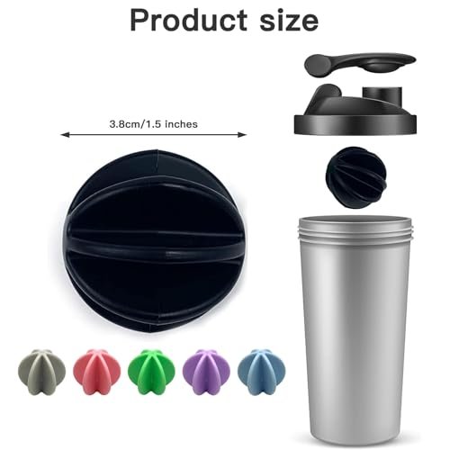 BuRuiJi Shaker Balls 6 Stück – Bunte Protein Shaker Kugeln aus Kunststoff, Ersatz für Shaker Flaschen, Durchmesser 1,5 Zoll