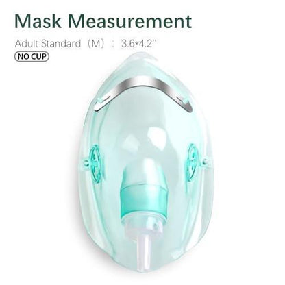 2er-Pack Sauerstoffmaske für Erwachsene mit 2m Schlauch & verstellbarem elastischem Band (Größe M+L-Grün-2 Stück) - Ohne Becher