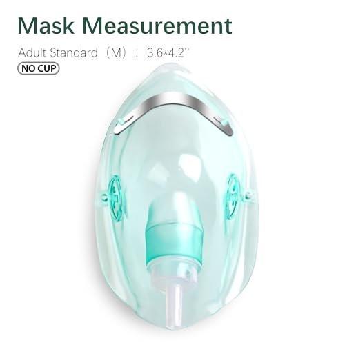 ANSNF Sauerstoffmaske für Erwachsene – 2er-Pack mit 2 m Schlauch und verstellbarem elastischem Band – Größe M – Ohne Becher