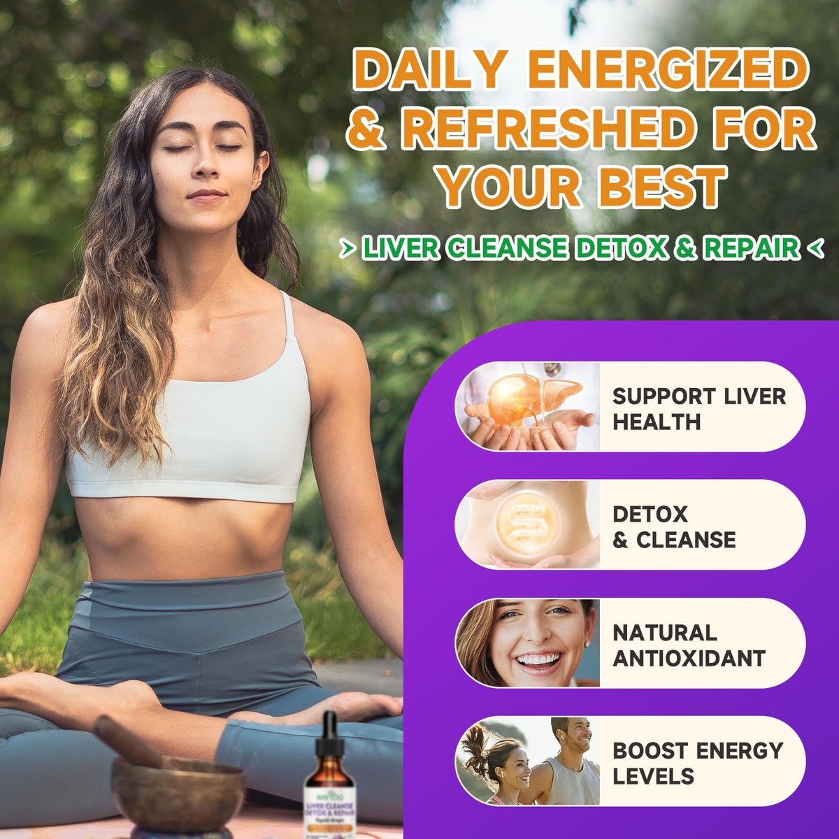 Liver Cleanse Detox & Repair Liquid Drops - 2000mg Mariendistel, Löwenzahnwurzel, Artischocke, Silymarin-Extrakt & Kurkuma Kräuter - Vegan, Nicht-GVO - 60 ml Flasche