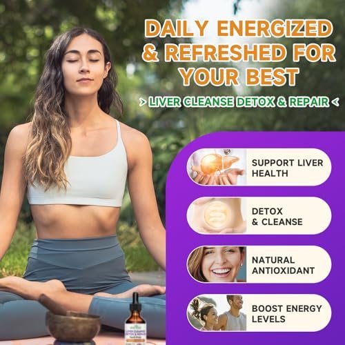 Liver Cleanse Detox & Repair Liquid Drops - 2000mg Mariendistel, Löwenzahnwurzel, Artischocke, Silymarin-Extrakt & Kurkuma Kräuter - Vegan, Nicht-GVO - 60 ml Flasche