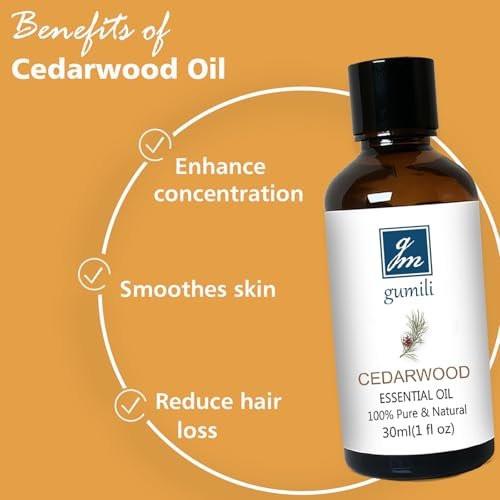 GM Gumili Zedernholz ätherisches Öl 30 ml – 100% reines Naturöl für Diffuser, Haut, Haare, Kerzen & DIY Körperpflege
