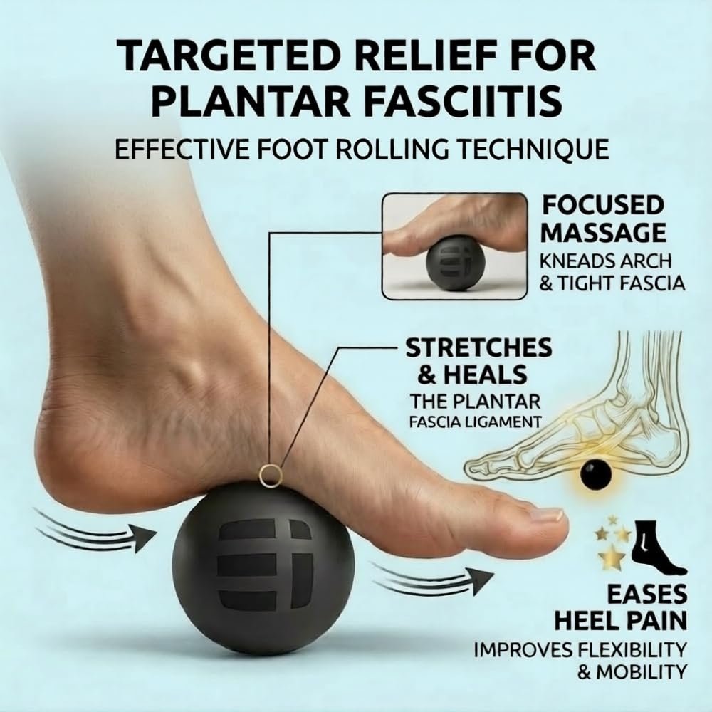 Massage-Lacrosse-Bälle für Tiefengewebsentspannung – Triggerpunkt-Therapie-Ball-Set für Plantarfasziitis, myofasziale Freisetzung für Rücken, Schultern, Füße – Massageball-Roller – 2er-Pack (Night Black)