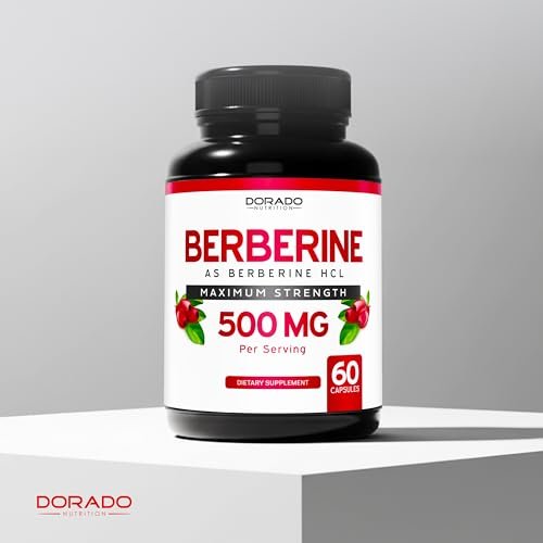 Berberin Supplement 500 mg pro Portion (60 Kapseln) – Berberin HCL zur Unterstützung der Darmgesundheit für Männer und Frauen – Premium-Ergänzung für Erwachsene – Drittanbieter getestet – Vegane Kapseln & Hergestellt in den USA