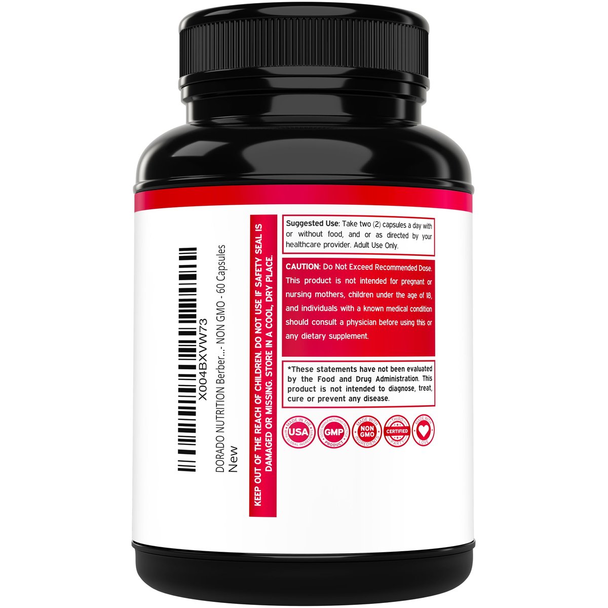 Berberin Supplement 500 mg pro Portion (60 Kapseln) – Berberin HCL zur Unterstützung der Darmgesundheit für Männer und Frauen – Premium-Ergänzung für Erwachsene – Drittanbieter getestet – Vegane Kapseln & Hergestellt in den USA