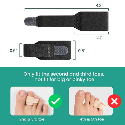 Welnove Hammerzehen-Straightener - 8er-Pack Zehenwickel - Hammerzehen-Korrektor für Frauen - Zehenschienen für krumme, gekräuselte und verbogene Zehen - (Groß, Schwarz)