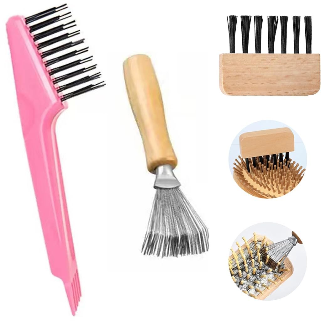 Haarbürsten-Reinigungswerkzeug, Haarbürsten-Reiniger-Rake zum Entfernen von verfilzten Haaren und Staub aus Staubsaugern und Haarbürsten, 2-in-1-Kamm-Reinigungsbürste, für Zuhause und Salon