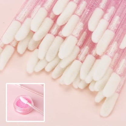 Tbestmax 200 Lippenapplikatoren Einweg-Lippenbürsten Kristall-Lippenstift Lipgloss-Stäbchen, Pink